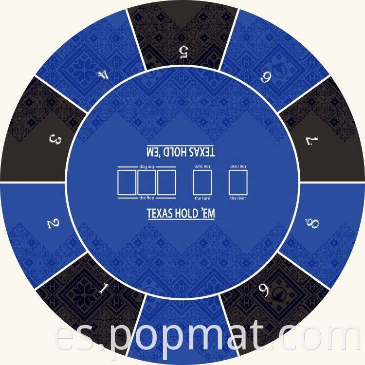 Alfombra de juego de póker de goma redonda impresión personalizada Mat de juego de goma
